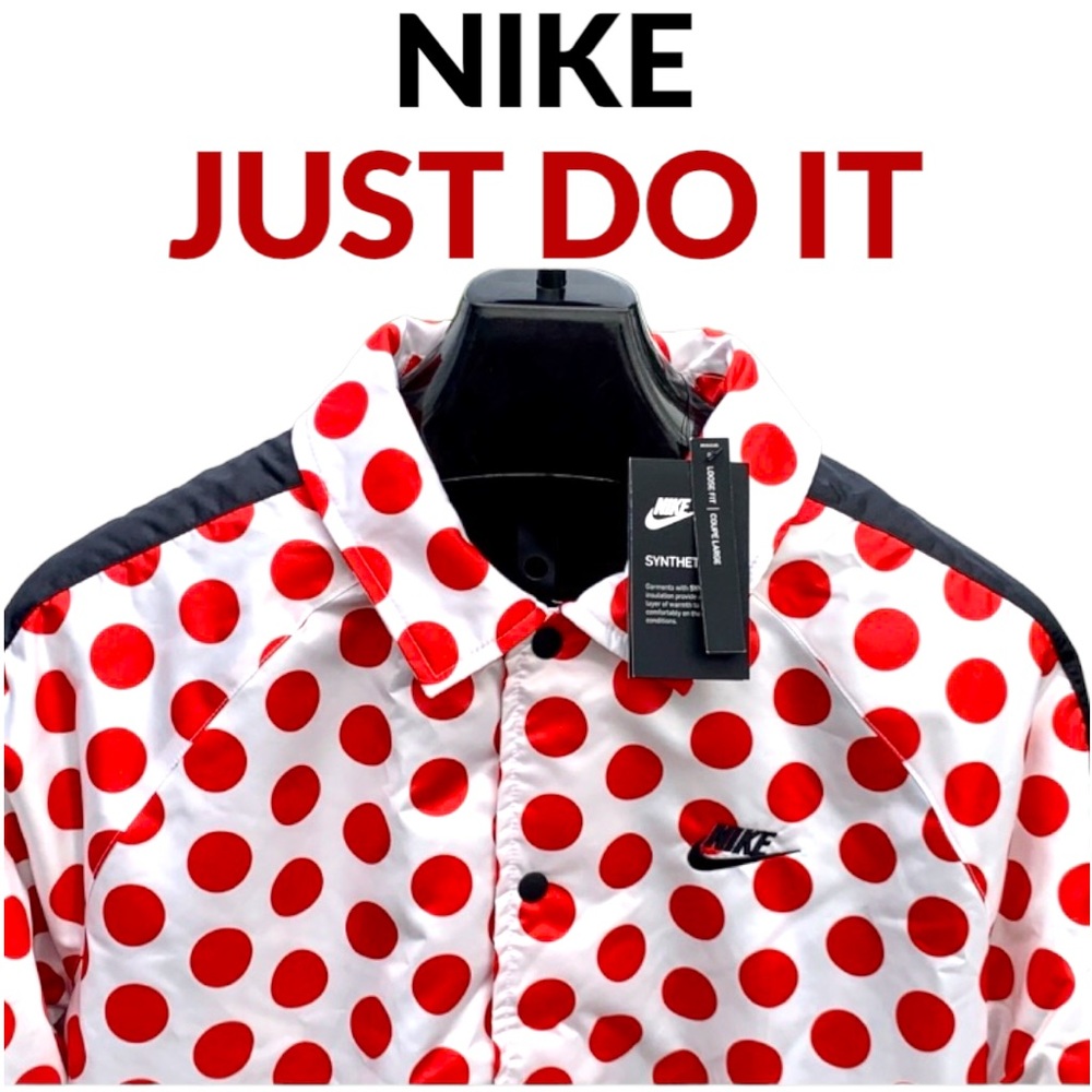 NWT Men’s Nike Sportswear JDI Synthetic Fill Polka Dot Print Jacket Medium